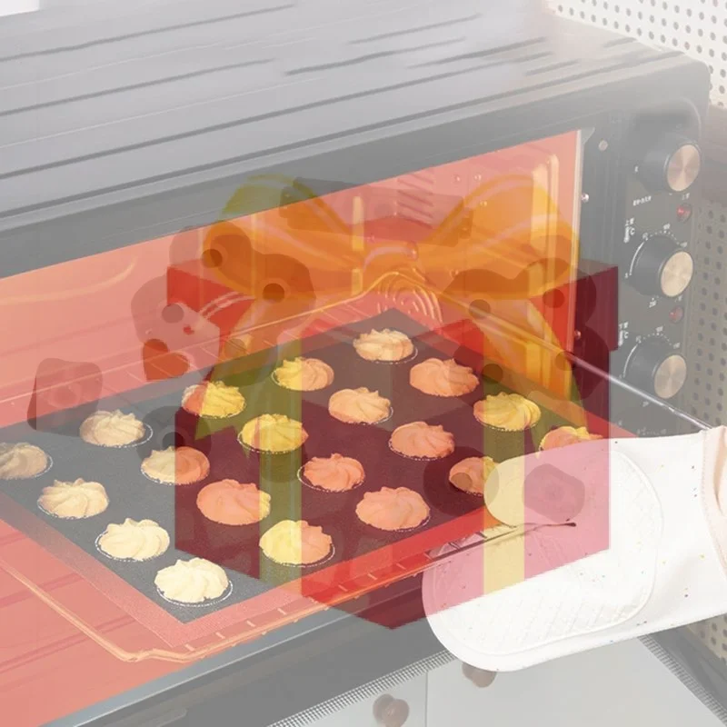 

【HG】1PC Perforated Silicone Baking Mat, With Puff & Round Patterns, Reusable Non-stick Oven Liner, For Cookies Macaron Bread