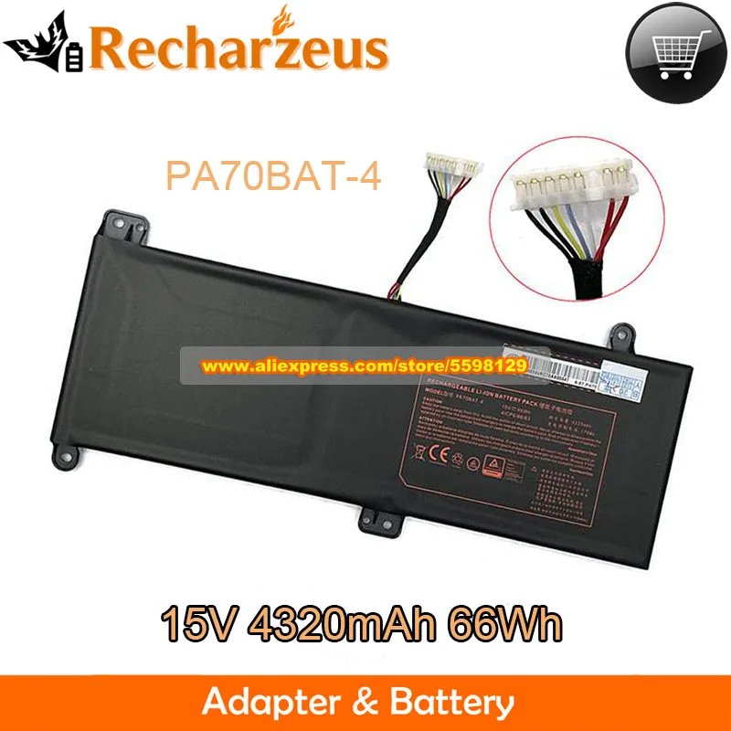 

Genuine PA70BAT-4 Laptop Battery 15V 4320mAh 66Wh for Clevo PA70HP6-G PA70HS-G PA71HP6-G PA71HS Hasee KINGBOOK G99E XMG Pro 17