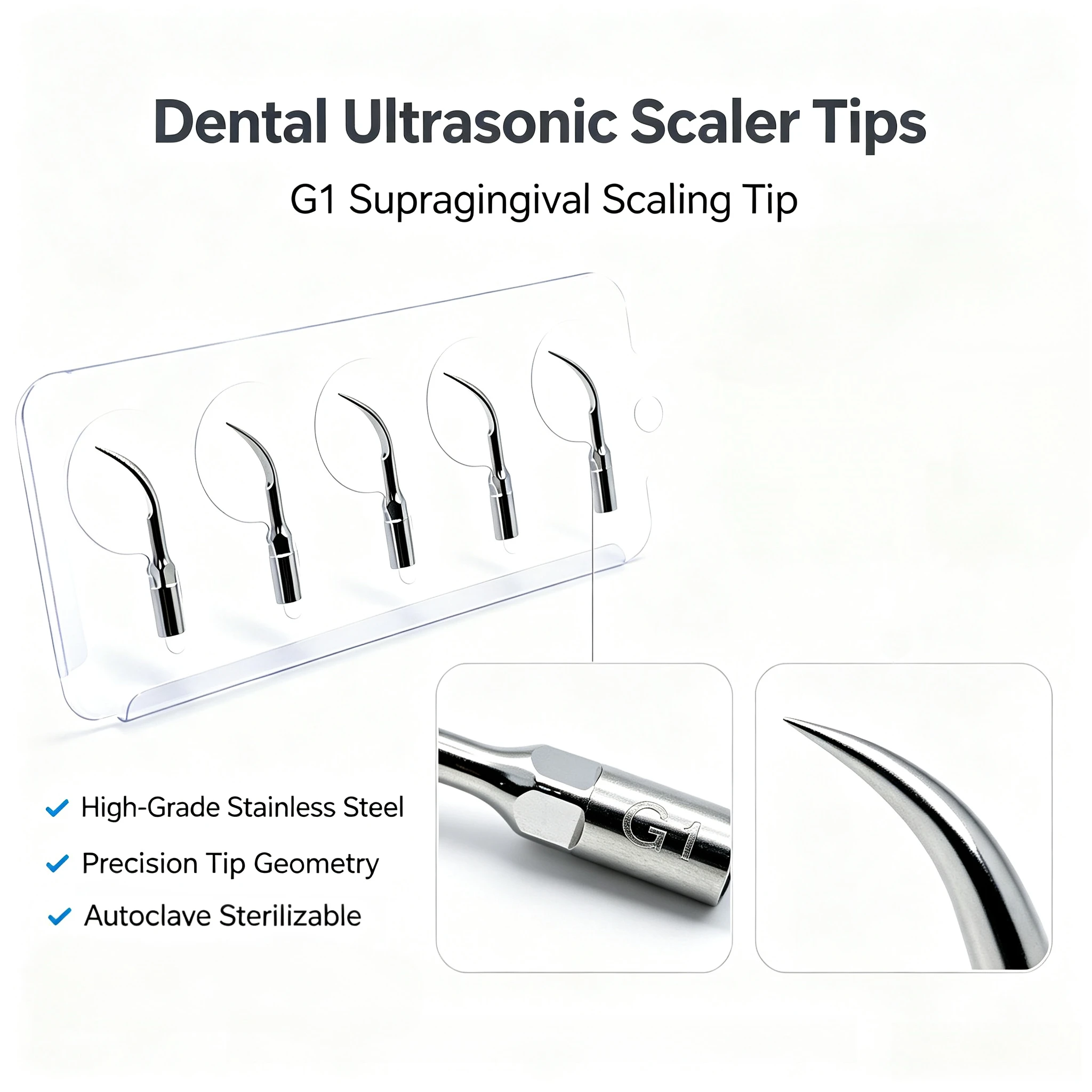 Dental Ultrasonic Scaler Insert Scaling Tips Tooth Cleaning Machine Cutter Head Scaler Tips Dentist Instruments