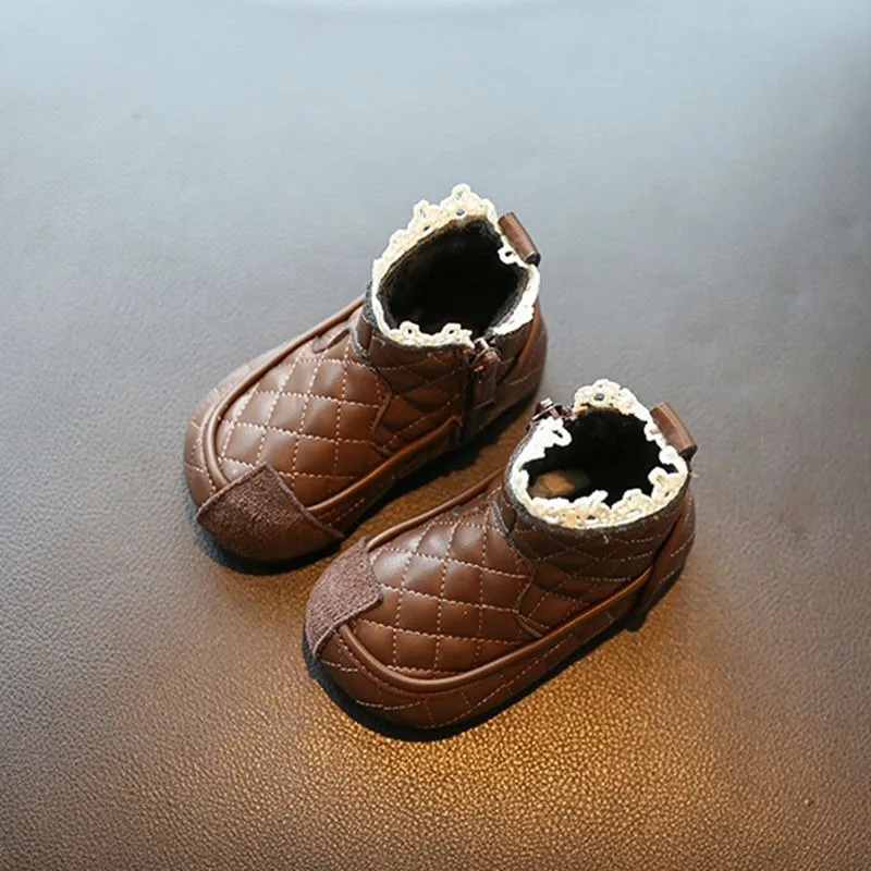 

Детские зимние сапоги, нескользящая обувь на мягкой подошве для маленьких девочек, первая прогулочная обувь в стиле принцессы, детская обувь для детей 1–3 лет