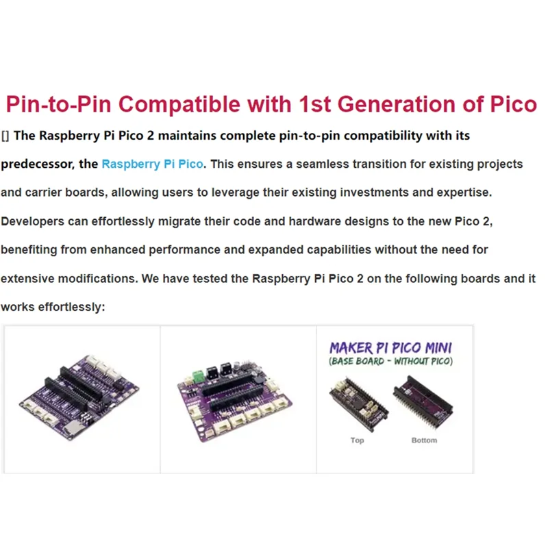 

Superb For Raspberry Pi Pico 2 Development Board RP2350 Pico2 ARM Cortex-M33 And RISC-V Hazard3 520Kbyte 4Mbyte QSPI Flash