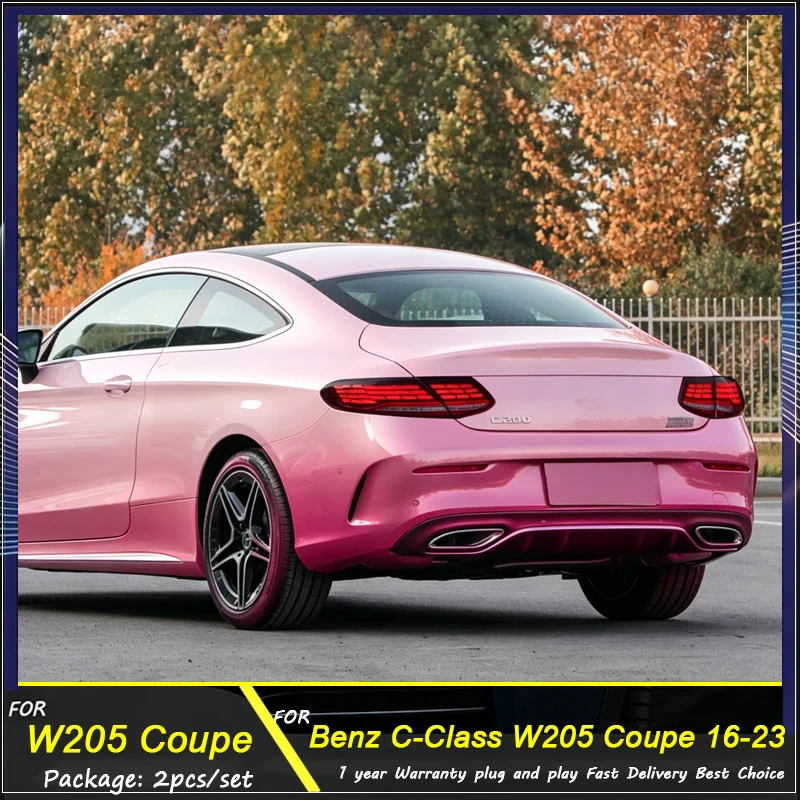 For Mercedes Benz C-Class W205 Coupe 16-23 Upgrade S LED Taillight Assembly Dragon Scale Flow Rear Tail Light Turn Dynamic DRL