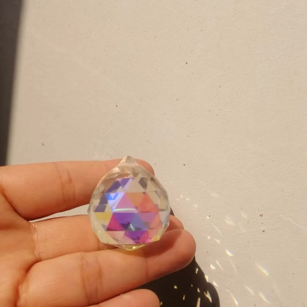 Camal 5 adet AB renk 30MM kristal top Dorp prizma kolye Suncatcher avize orijinal perde ev noel asılı dekorlar DIY