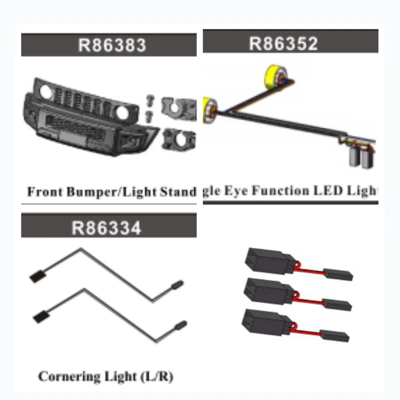 RGT Accessory combination R86383 R86352 R86334 R86384 R86382 R86405 R86366 R86385 R86434 R86368 R86367 For Body shell R86373
