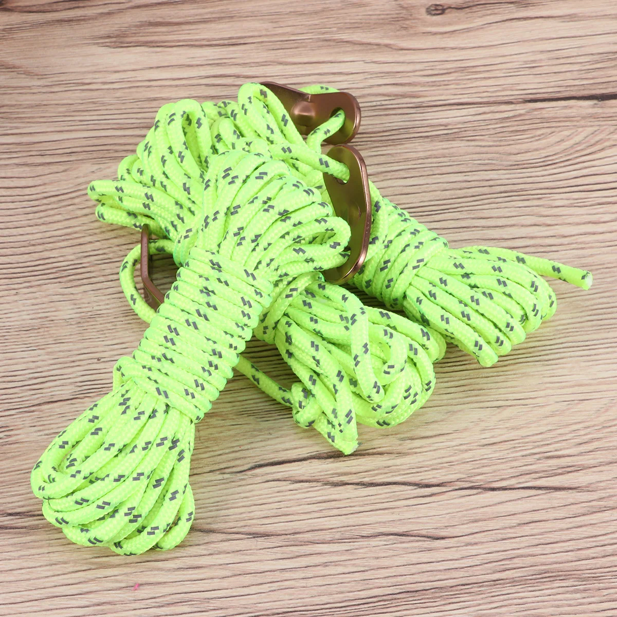 

6Pack Reflective Tent Rope Polypropylene Durable Strong Camping Guy Lines Adjustable Aluminum for Hiking Canopy Awning Green