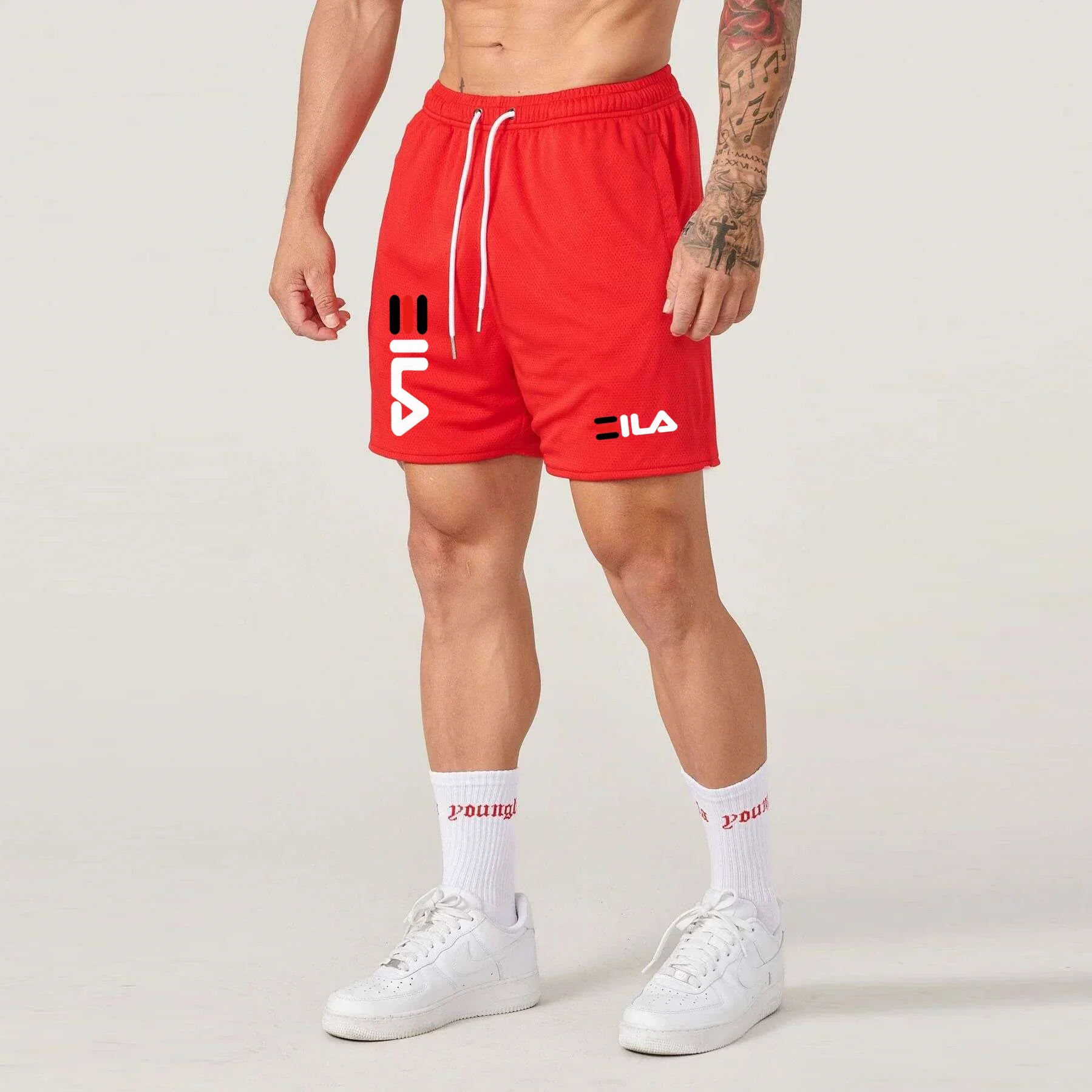 2024 Summer New Sports Fitness Shorts Men\'s Basketball Game Training Running Casual Loose Quick-Drying Five-Point Pants