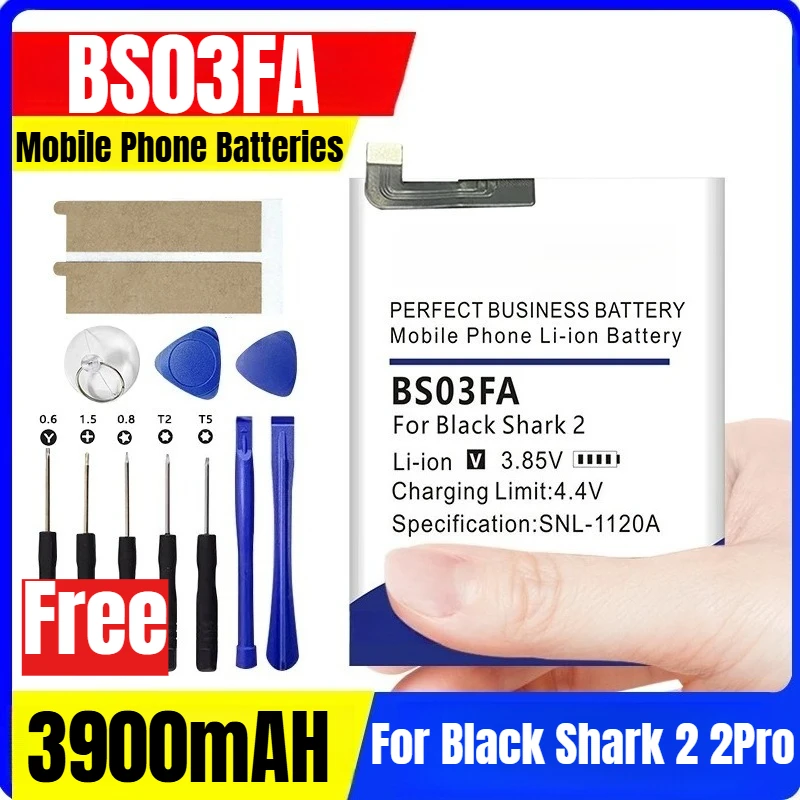 

BS03FA 3900Mah 3.85V Mobile Phone Batteries for Black Shark 2 2Pro + Tools