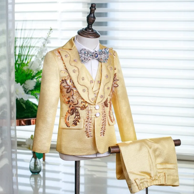 Direktverkauf ab Werk Kinderanzug-Set Maßgeschneiderte Größe und Farbe Jungen Blazer Anzug A4807 Hochzeit Bräutigam Junge Geburtstagsfeier Anzug – Detail 6