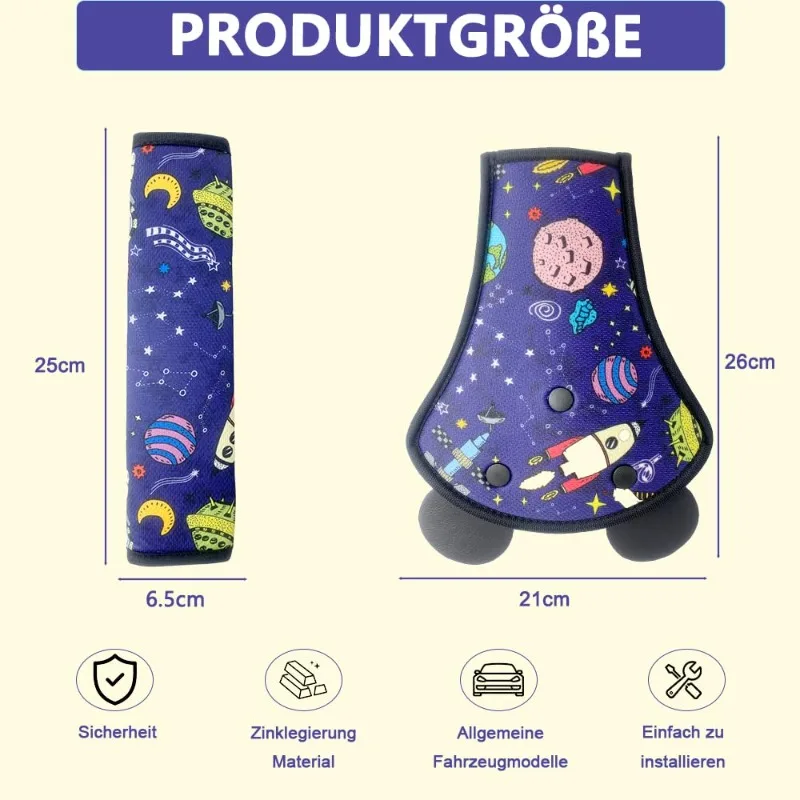 Children's Cartoon Seat Belt Pad Set,Adjustable Removable Car Seat Belt Pads,Waist Belt Pads Toddler Girls Boys Car Accessories