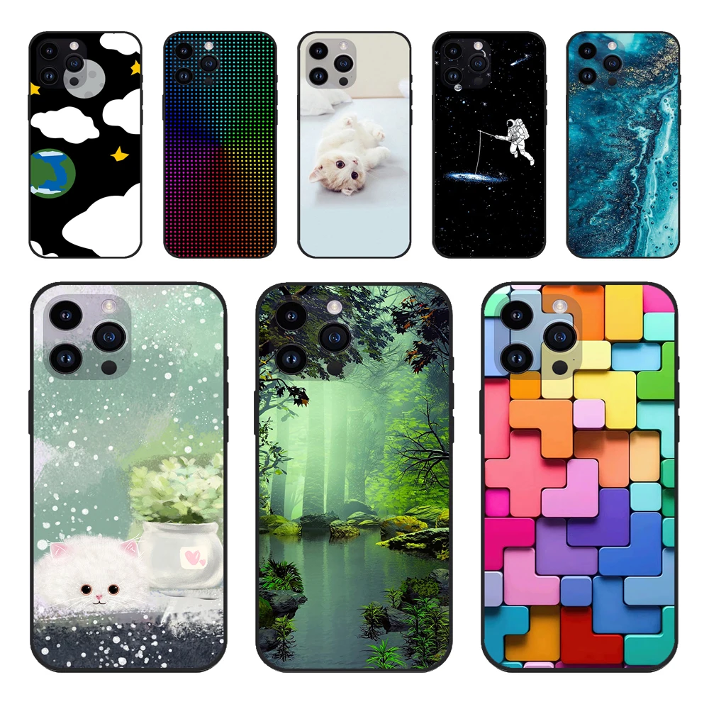 لينة سيليكون الأسود مكافحة قطرة غطاء الهاتف ، تصميم فريد من نوعه ، حالات لابل آيفون 15 ، 15 برو ، 15Plus ، 15Max #1