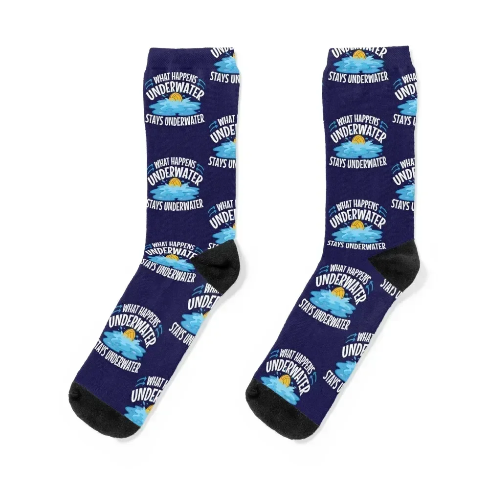 

Water Polo What Happens Underwater Stays Underwater Socks sport hiking cotton luxe Socks Female Men's