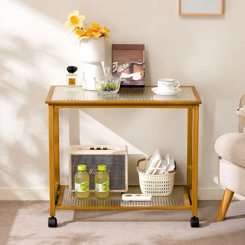 Durable Nanzhu tempered glass coffee table small coffee table office small apartment sofa side cabinet corner table