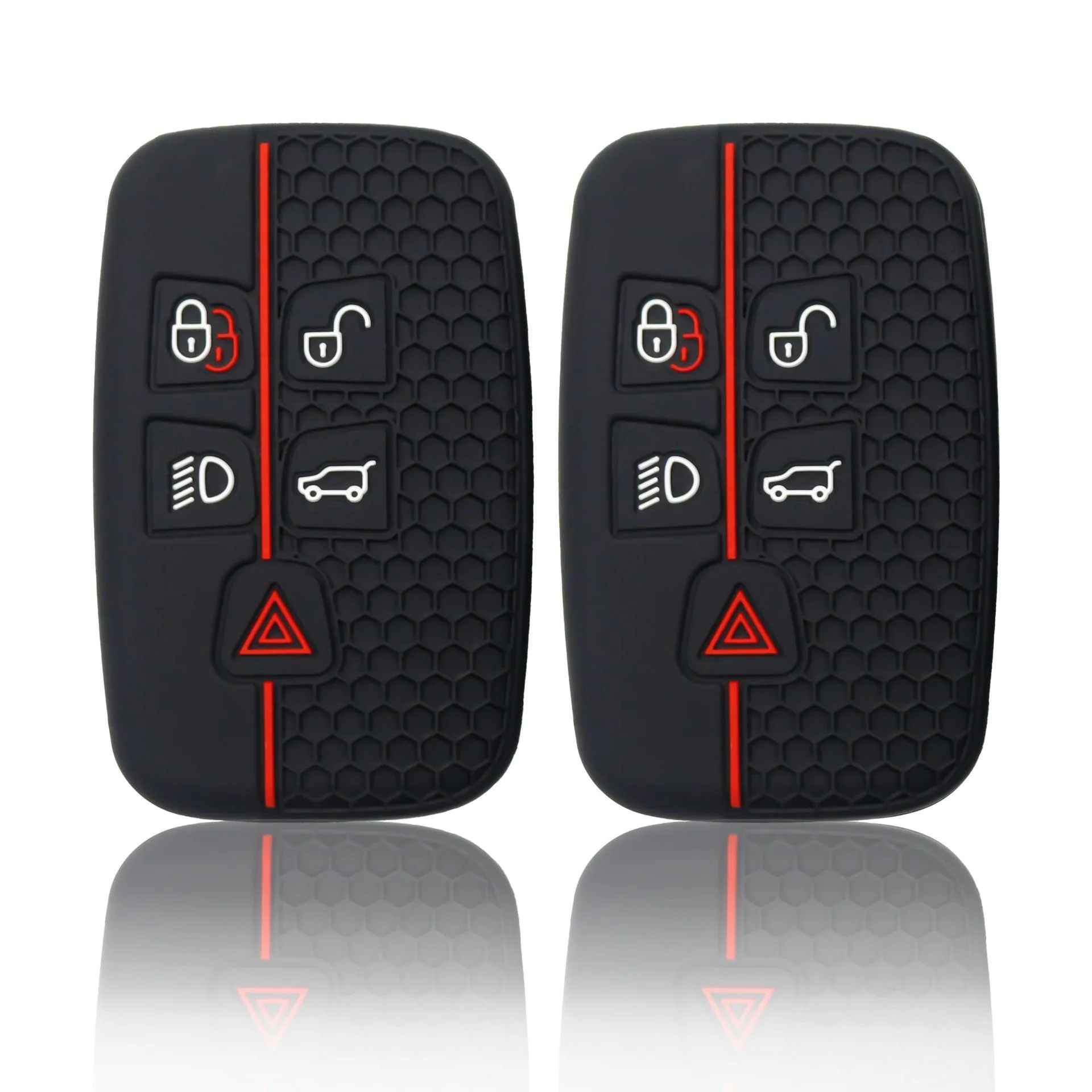 Silicone Key Fob Cover Compatible with Freelander 2 Discovery 4 Evoque LRX LR4 LR2 Sport XF XJ XE F-PACE Accessories Key Chain