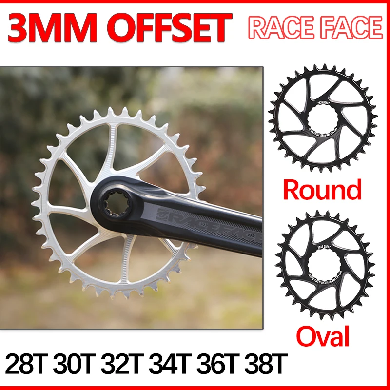 3mm Offset Crankset for RACE FACE Rf Next Sl Sixc Atlas Direct Mount Crank Round Oval  MTB Narrow Chainring Bicycle Chainwheel