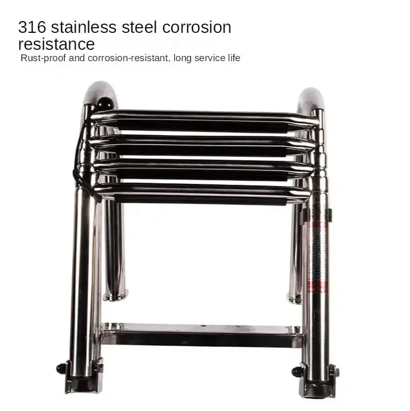 Best Seller First Sharing Good Things 4 Step Marine Boat Folding Ladder Thickened 316 Stainless Steel Ladder Swim Platform Boat