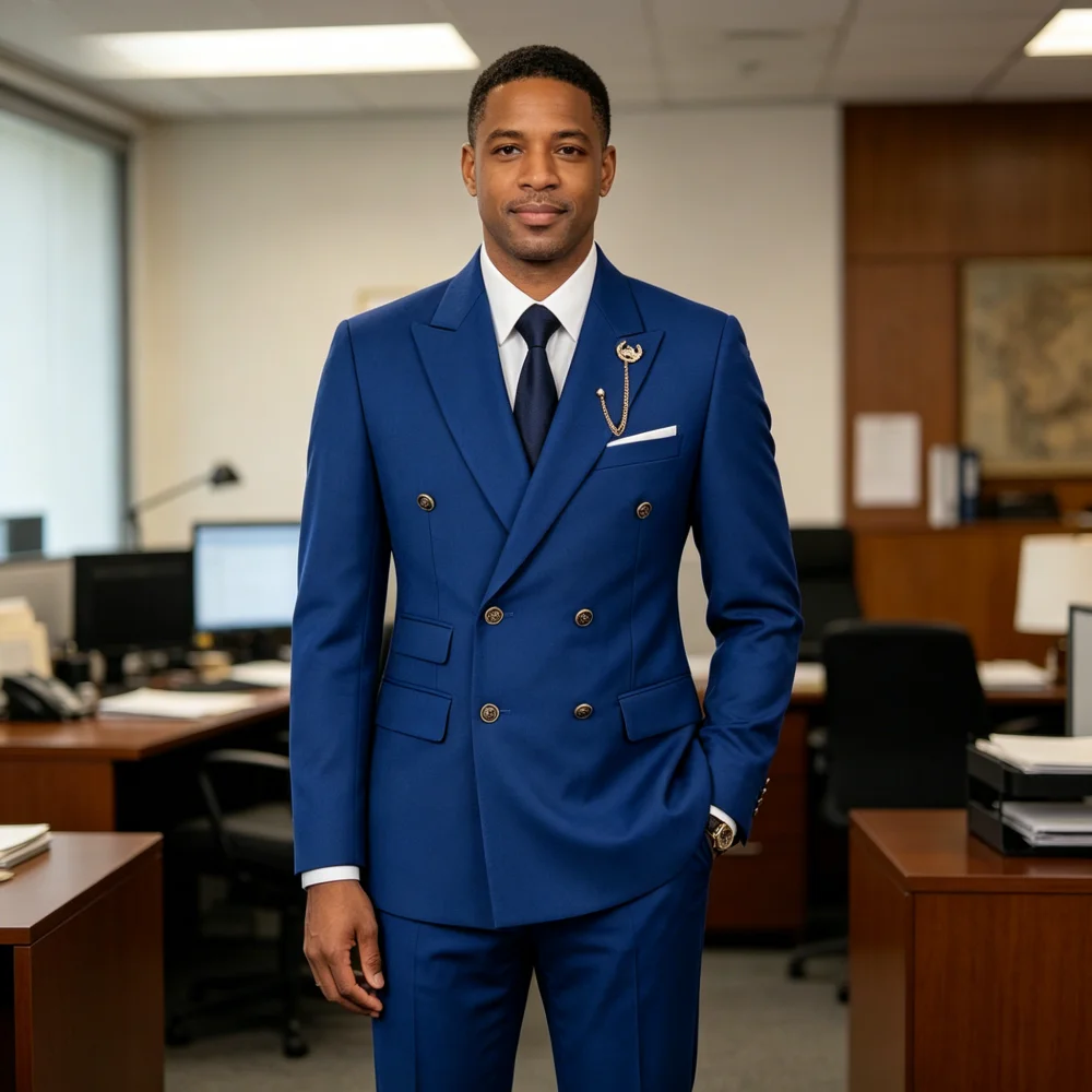 

Elegant Men's Terno (Blazer + Pants) Business Formal British Style Casual Host Banquet Anfitrião Suit for Men
