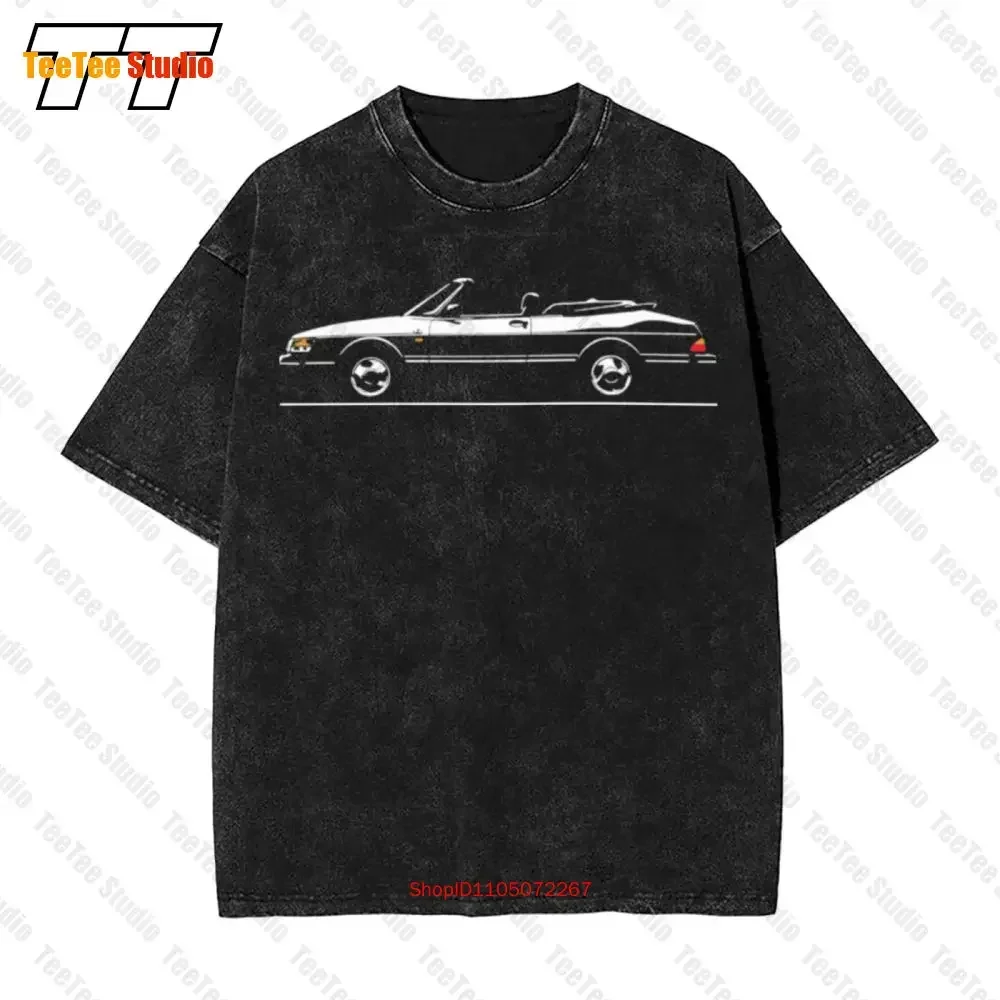 Saab 900 Cabrio Fans Cabriolet Turbo Convertible Vintage Oversized T-Shirt WO9Q
