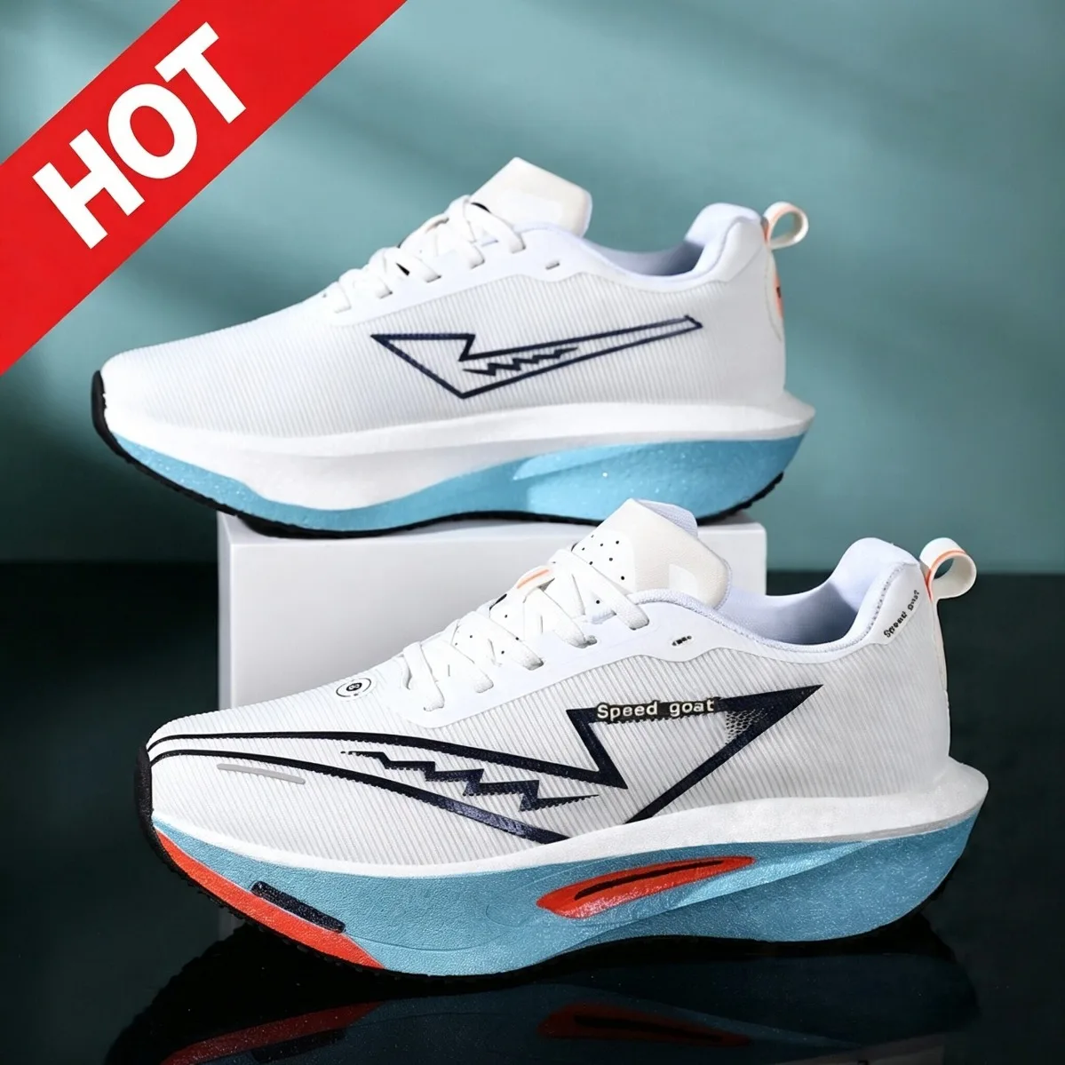 New Men Women Carbon Plate Running Shoes Shock Absorbing Non-Slip Breathable Sports Sneakers Fitness Athletic Shoes
