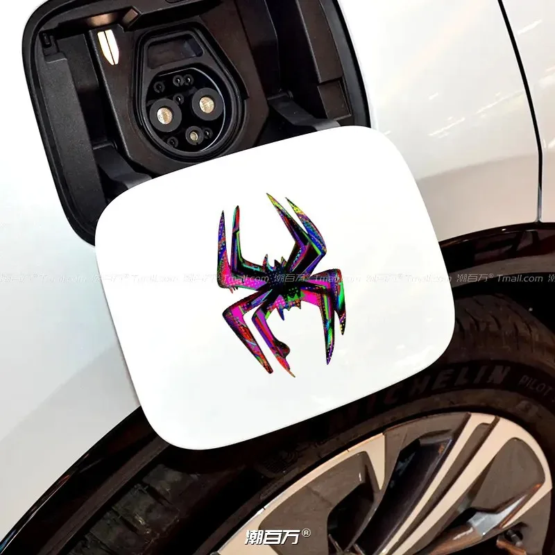 Colorful Spider Reflective Sticker, Cyber Mechanical Style Vinyl Decal, for Off-Road Motorcycle, Glass & Luggage Decor