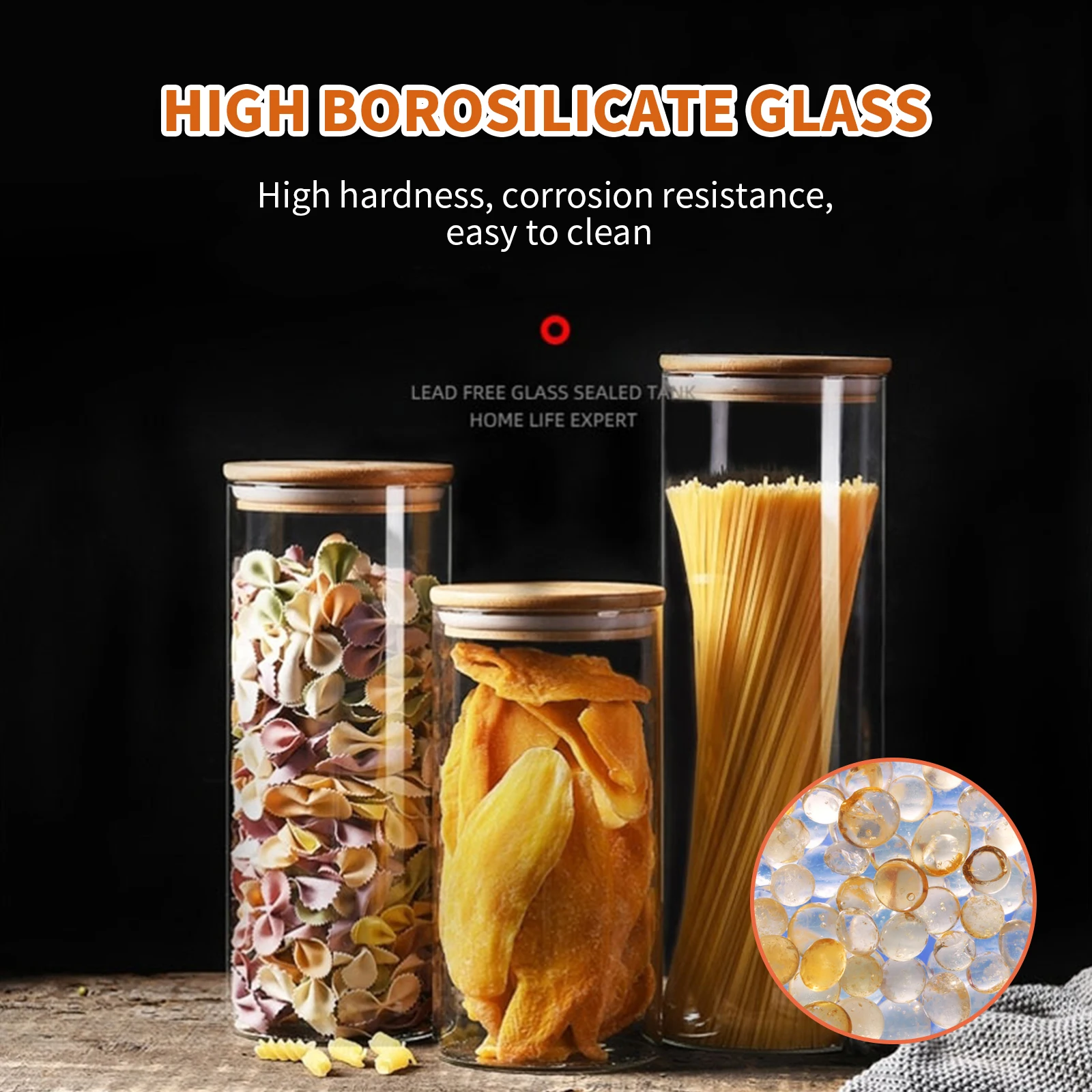 High Quility Sealed Borosilicate Glass Bottles Tea Cans Dried Fruit Aperitif Candy Storage Bottles Empty Bottle Storage Box