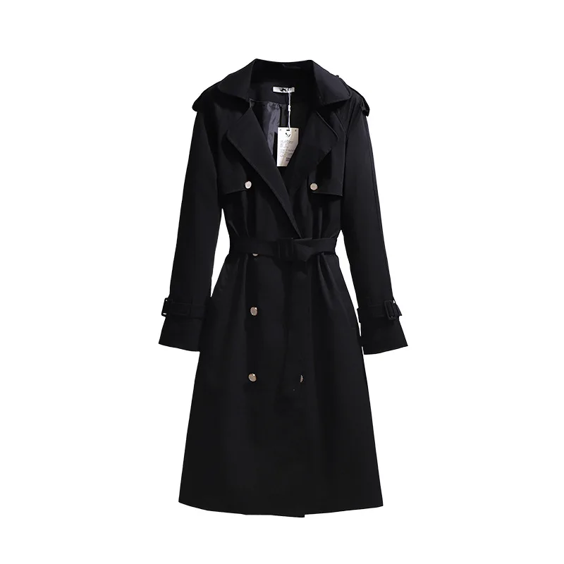 Plus Size Women Coats and jackets Autumn Mid Length Trench Coat Korean Fashion Winter Clothes Women Belt Trench Coat 9xl 10xl