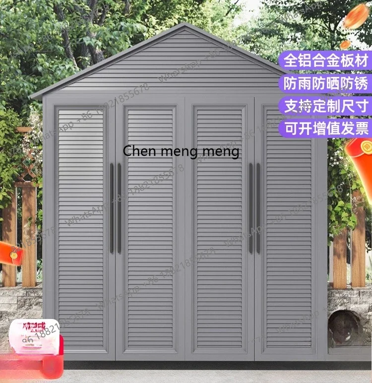 X188 Outdoor waterproof and sunscreen all-aluminum alloy locker, courtyard rainproof garden tool storage cabinet