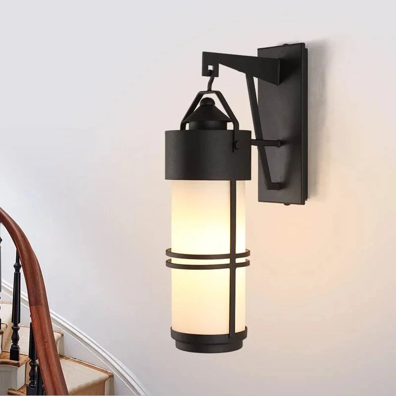 

1 PC Vintage Country Park Landscape Light Waterproof Iron Wall Sconce Outdoor Garden Lamp for Balcony Porch
