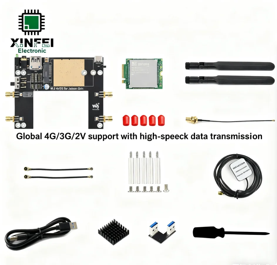 Scheda di espansione comunicazione Jetson Orin 4G LTE con supporto modem globale, GPS GNSS, USB 3.1 per Raspberry Pi, Ubuntu, Windows