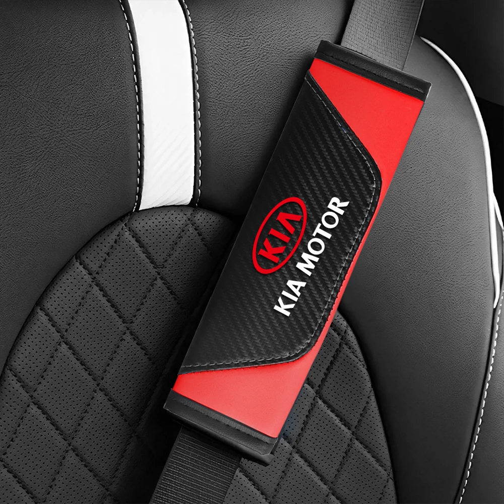 2pcs Car Seat Belt Shoulder Protector Cover Safety Belt Padding Pad for Kia Optima K5 Picanto Rio Sportage Soul Carnival Stonic