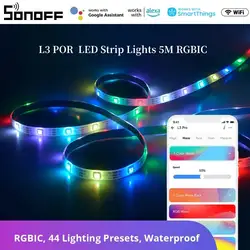 SONOFF L3 Pro Wifi Smart LED Strip Lights 5M RGBIC Type C DC5V Local Remote Voice Control With Smartthings Alexa Google Home