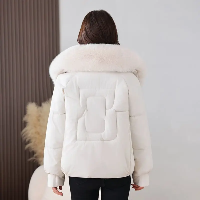 Women's Cotton Coat Parka New 2025 Fashion Big Collar Loose Down Cotton Jacket Winter Coat Short Cold Protection Warm Overcoat