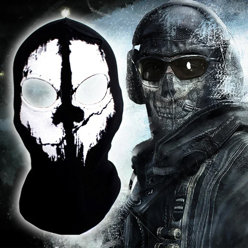 Call of Duty World at War White Skull Pattern Headgear FPS Game Cotton Counter Terrorism Elite Cosplay Costume Halloween Party