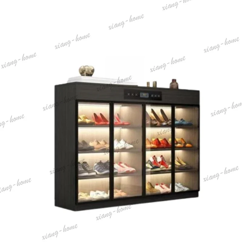 YJ Oak Asian Drawers Shoe Cabinet Sliding Doors Closed Hallway Organizer Shoe Cabinet Storage Space Saving Schuhschrank Furnitur