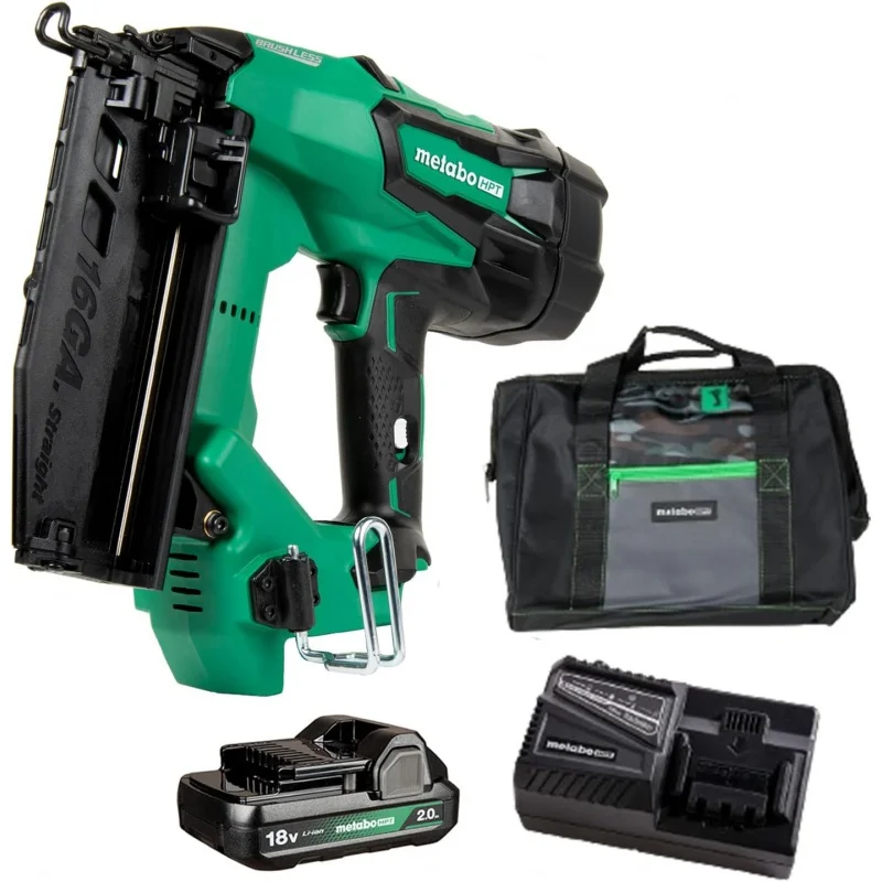 

Metabo HPT NT1865DMSTM 18 в многовольтовый бесщеточный литий-ионный беспроводной 16-Калибр прямой финишный гвоздезабивной набор (2 Ач)