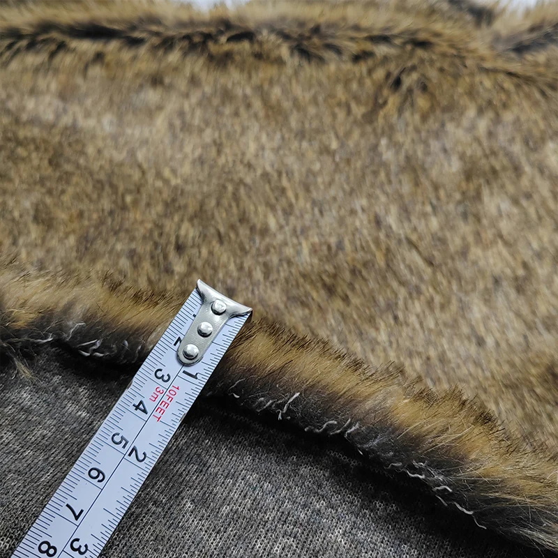 Soft Plush Faux Fur Fabric,Sewing Material,DIY Clothes Accessories,Christmas Decoration, Hair Length,Tricolor Brown,Good, 2.5cm