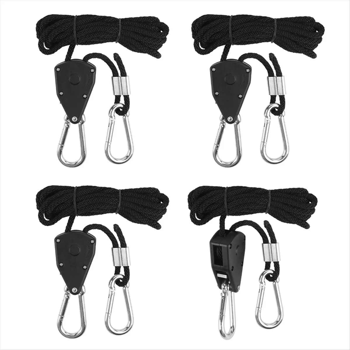 Mega Sale 4Pcs 1/8Inch Adjustable Heavy Duty Rope Hanger - Reinforced Metal Internal Gears Ratchets Foe Growing Light Fixtures