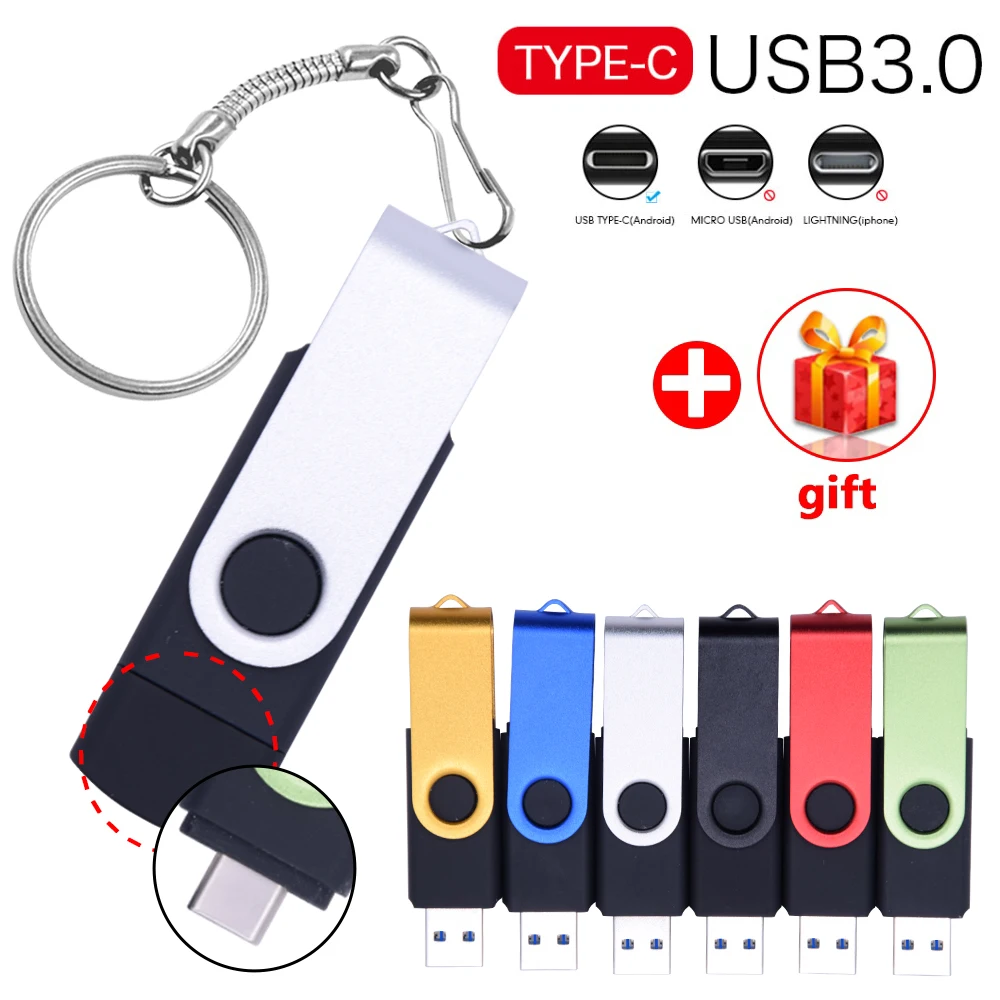 

High Speed USB 3.0 OTG Pen Drive Metal USB Flash Drive 256gb 512gb 64gb 128gb Type C USB Stick 3.0 Flash Memory Disk for phone