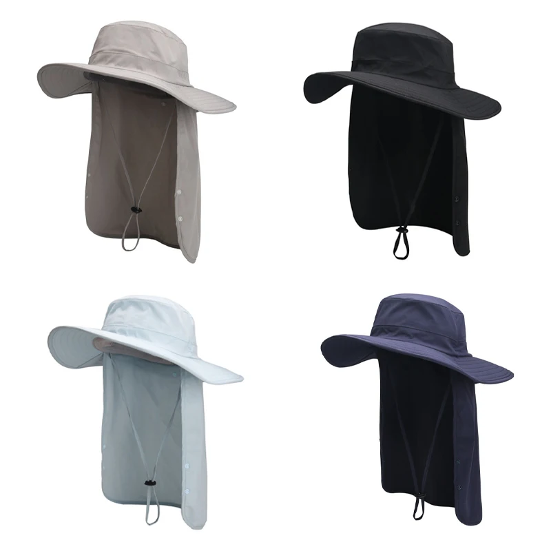 

2022 Summer New Fashion Denim Fisherman Hat Ladies Breathable Mesh Hat UV Protection Wide Brim Outdoor Fishing Hiking Beach Hat