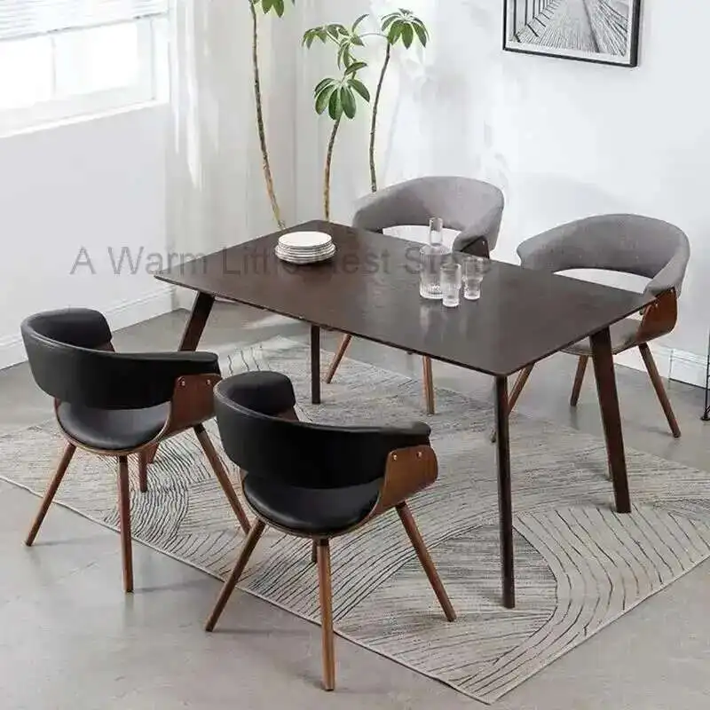 

Modern Solid Wood Chairs for Restaurant Upholstered Dining Chairs with Backrest Armrests Minimalist Luxury Chairs for Balcony m