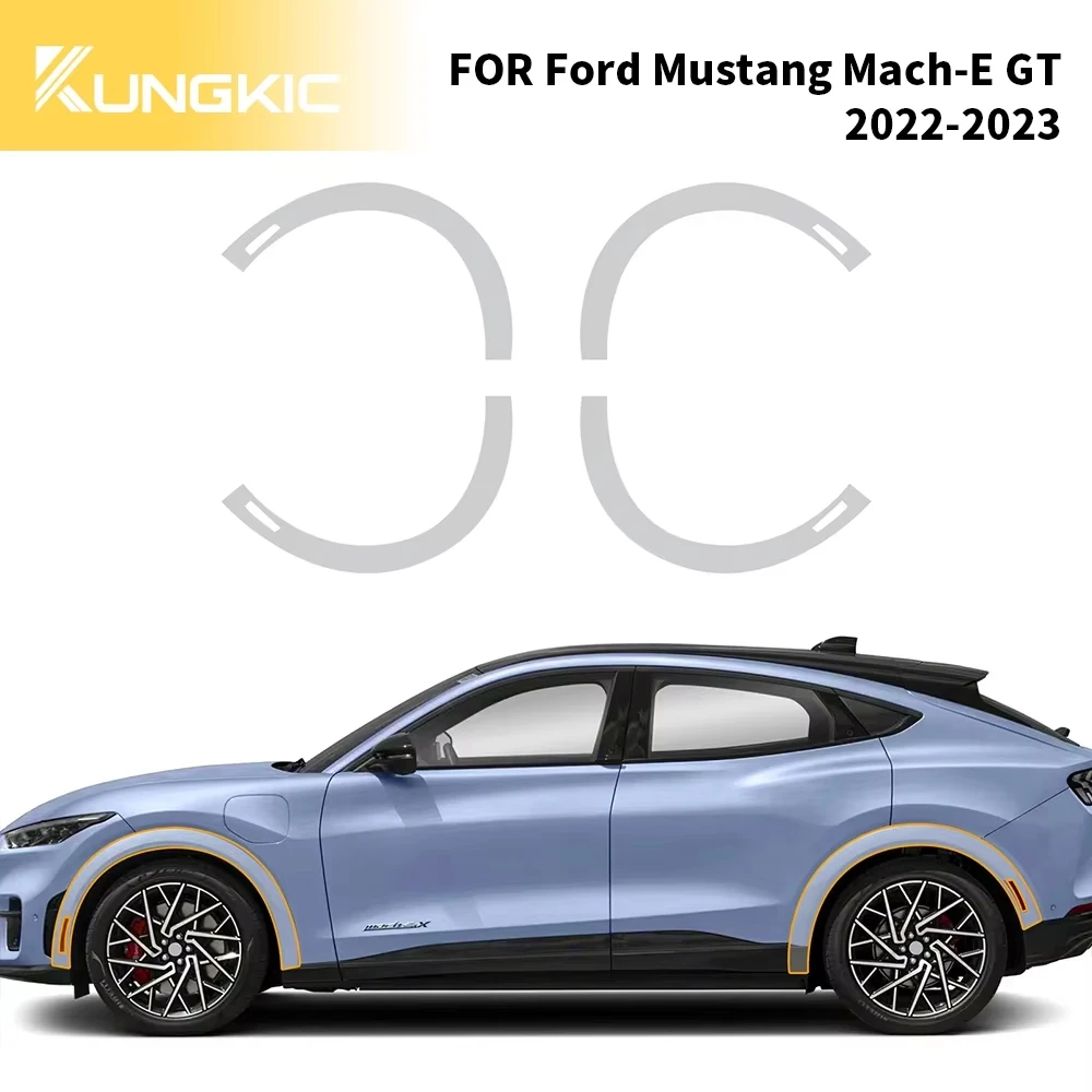 

Для Ford Mustang Mach-E GT 2022 2023, наклейки на дверь автомобиля, боковая юбка, Стайлинг, защитная пленка из ТПУ, пленка для колес, бровей, фары