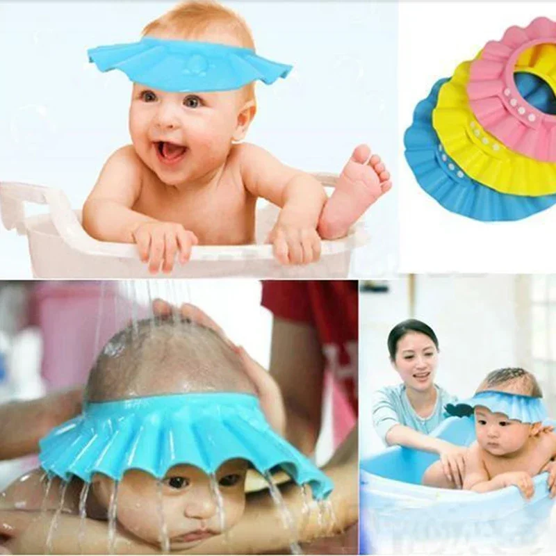 

Baby Shower Soft Cap Adjustable Hair Wash Hat for Kids Ear Protection Safe Children Shampoo Bathing Shower Protect Head Cover