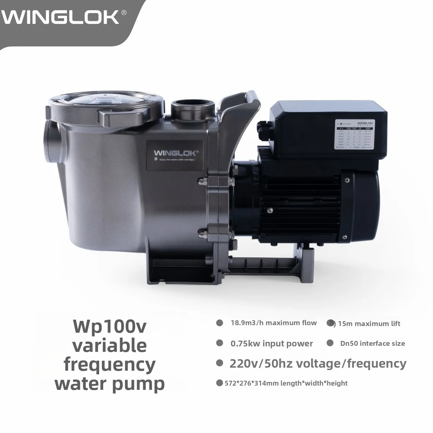 High Pressure Adjustable Flow Inverter Pool Pump 1H·P High Efficiency Plug-powered for Outdoor Hotel Pools