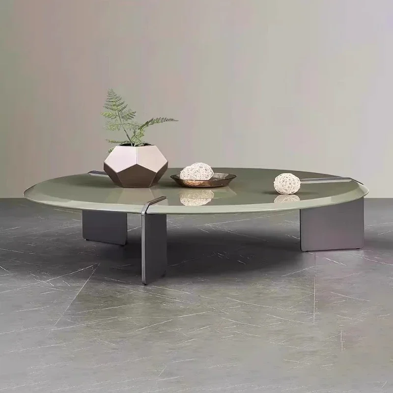 

Light luxury coffee table living room combination small apartment Internet celebrity creative round edge few home high sense