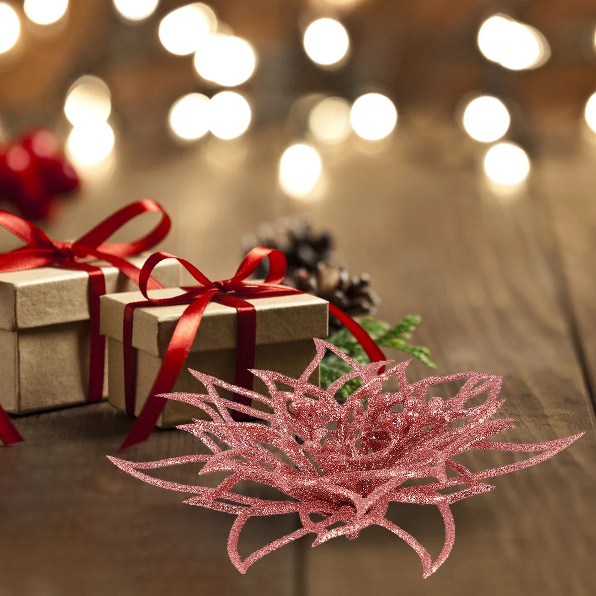 

4 PCS Simulated Flower Decorations Outdoor Christmas Artificial Xmas Fake Simulation Plastic Party Adornments