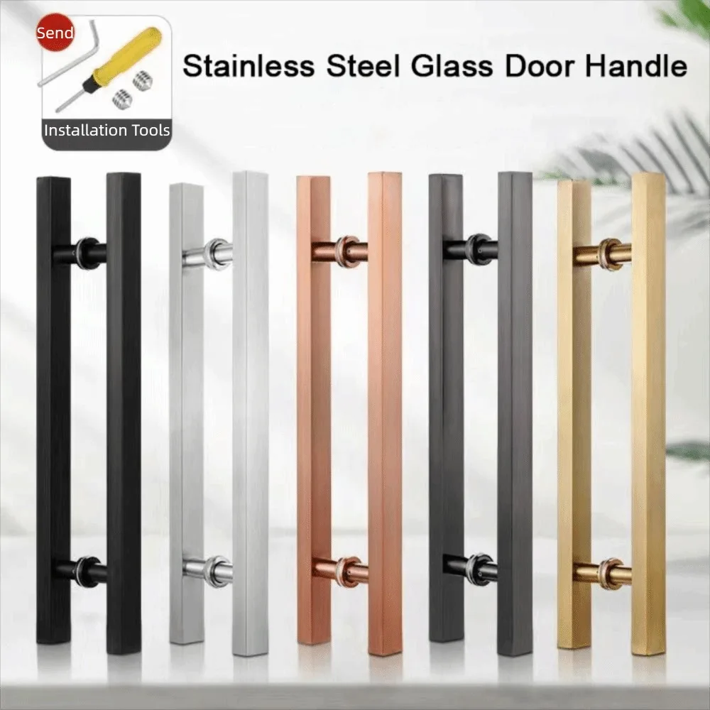 عالية الجودة باب يسحب الفولاذ المقاوم للصدأ مقبض باب زجاجي سميكة ماتي مقبض الباب أنبوب مربع دفع مقبض سحب باب خشبي