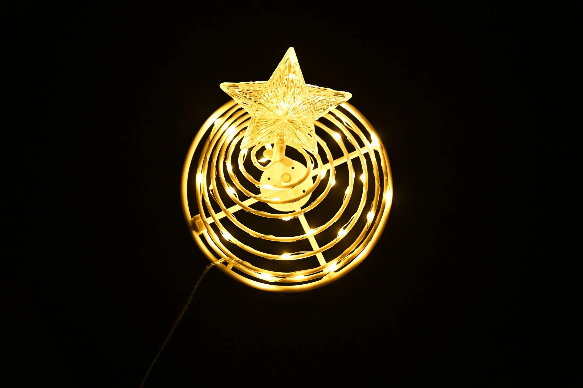 Conjunto de 3 LED 50L/80L/100L 45cm/60cm/80cm Kit de luz espiral com estrela Finial Quintal Decoração de casa