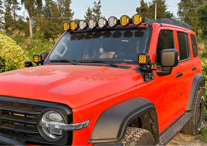 Car A-pillar Bracket Fit for GWM Tank 300 Modified LED Auxiliary Light Cover A-pillar Spotlight Bracket Car Exterior Accessories