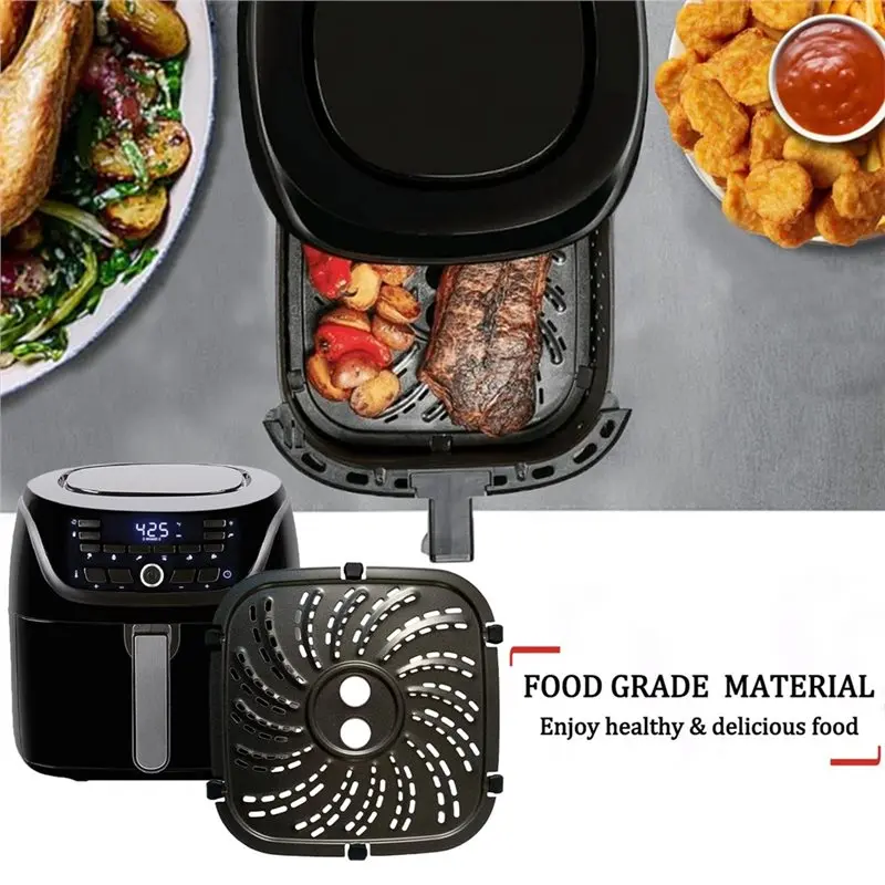 B82B-6QT Air Fryer Pan For Powerxl Vortex Pro Air Fryer Plus 6QT, Upgraded Air Fryer Pan/Crispy Pan/Tray/Grill/Grating