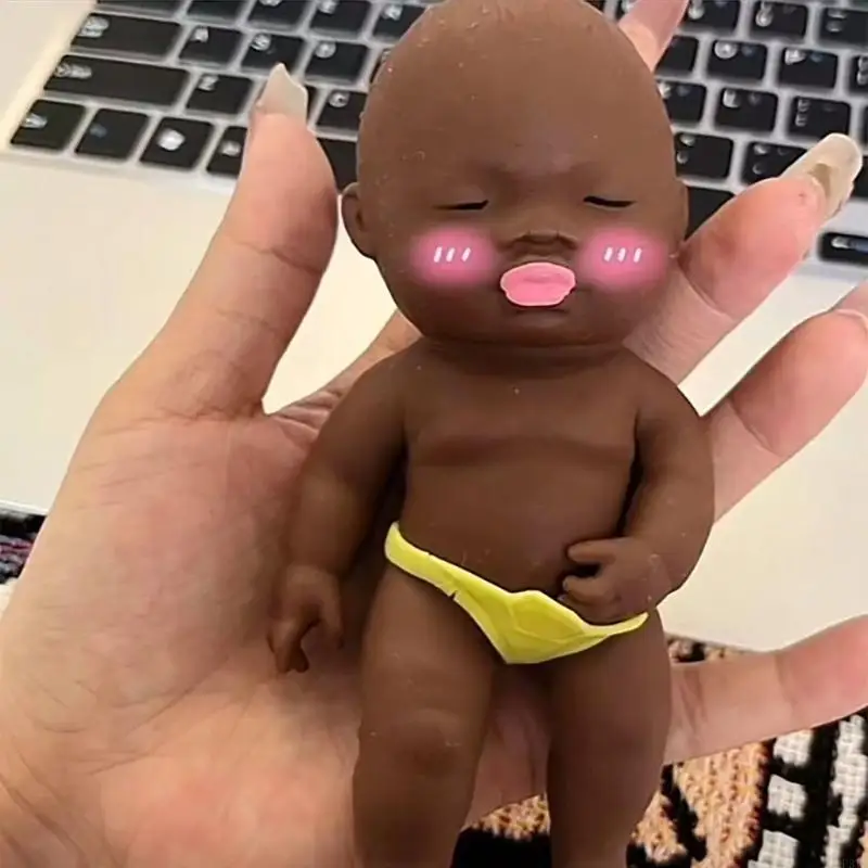 

Squeezable Toy TPR Sand Doll Прекрасная черная/кавказская кукольная офис расслабляет игрушку p31b