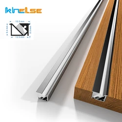 Narrow Recessed LED Aluminum Profile Cabinet Shelf 45 Degree Oblique Glowing Hidden Linear Channel Silicone Cover Strip Lamp